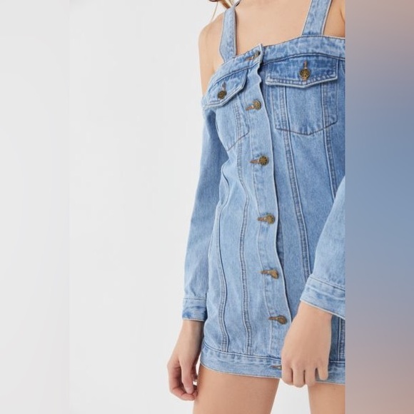 New with Tags - Urban Outfitters Lioness The Anika Denim Mini Dress (Small) - Picture 3 of 7
